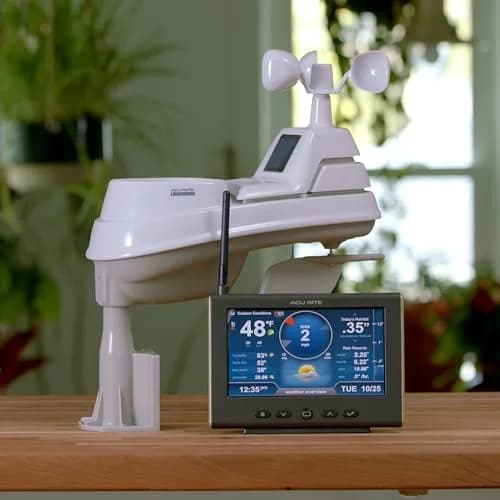 AcuRite Iris Weather Station with Rain Gauge, Wind Speed/Direction, and HD Display | 1.84 kg (4.1 lb) | Real-Time Weather Conditions thumbnail 4
