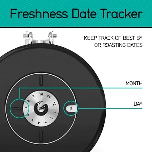Coffee Gator Coffee Canister 22oz | Airtight Stainless Steel Container with Date Tracker & Scoop thumbnail 3