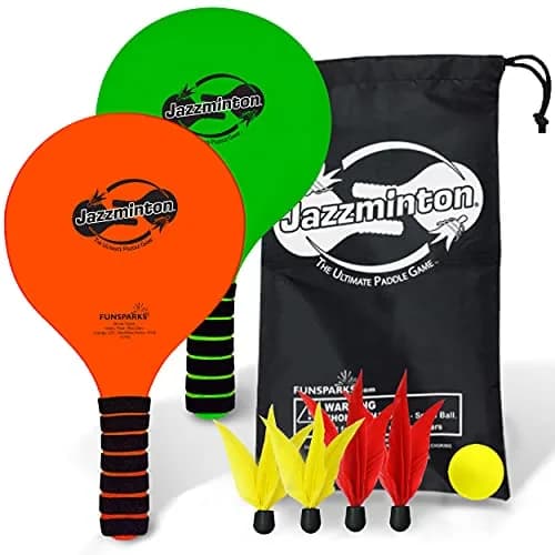 Jazzminton Select Paddle Ball Game Set with Carry Bag | Fun Indoor Outdoor Toy for All Ages thumbnail 1