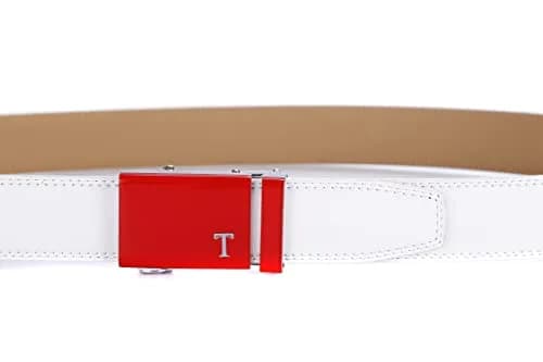 Tonywell Mens Belts Leather Ratchet, Red | Adjustable Casual & Dress Belt for Men thumbnail 5