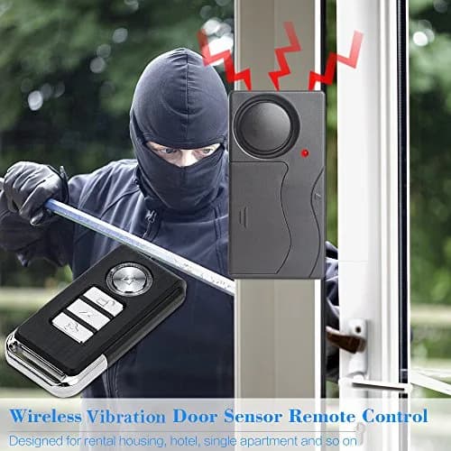 Mengshen Wireless Vibration Alarm Anti-Theft Burglar Alarm 110dB Loud Alert with Remote Control thumbnail 2