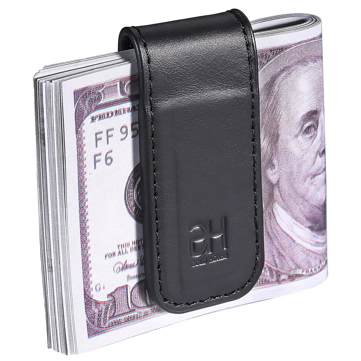 GH GOLD HORSE Slim Magnetic Money Clip Genuine Leather Business Card Holder for Men | 7 cm (2.75 in) - main product image