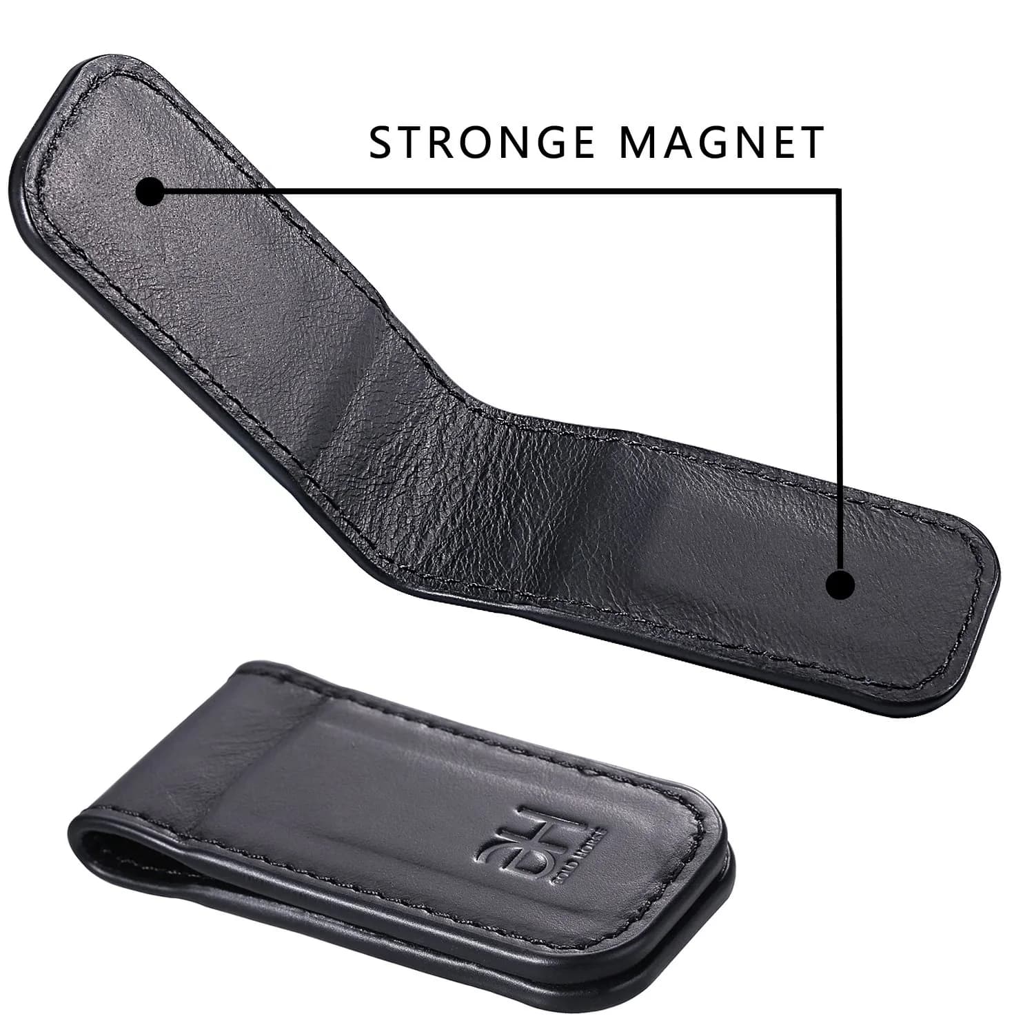 GH GOLD HORSE Slim Magnetic Money Clip Genuine Leather Business Card Holder for Men | 7 cm (2.75 in) - view 5