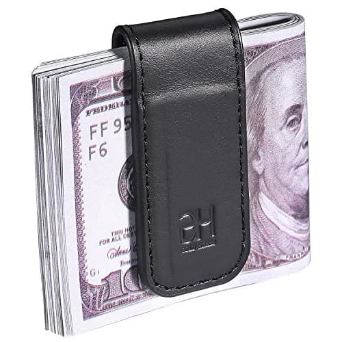 GH GOLD HORSE Slim Magnetic Money Clip Genuine Leather Business Card Holder for Men | 7 cm (2.75 in) thumbnail 1