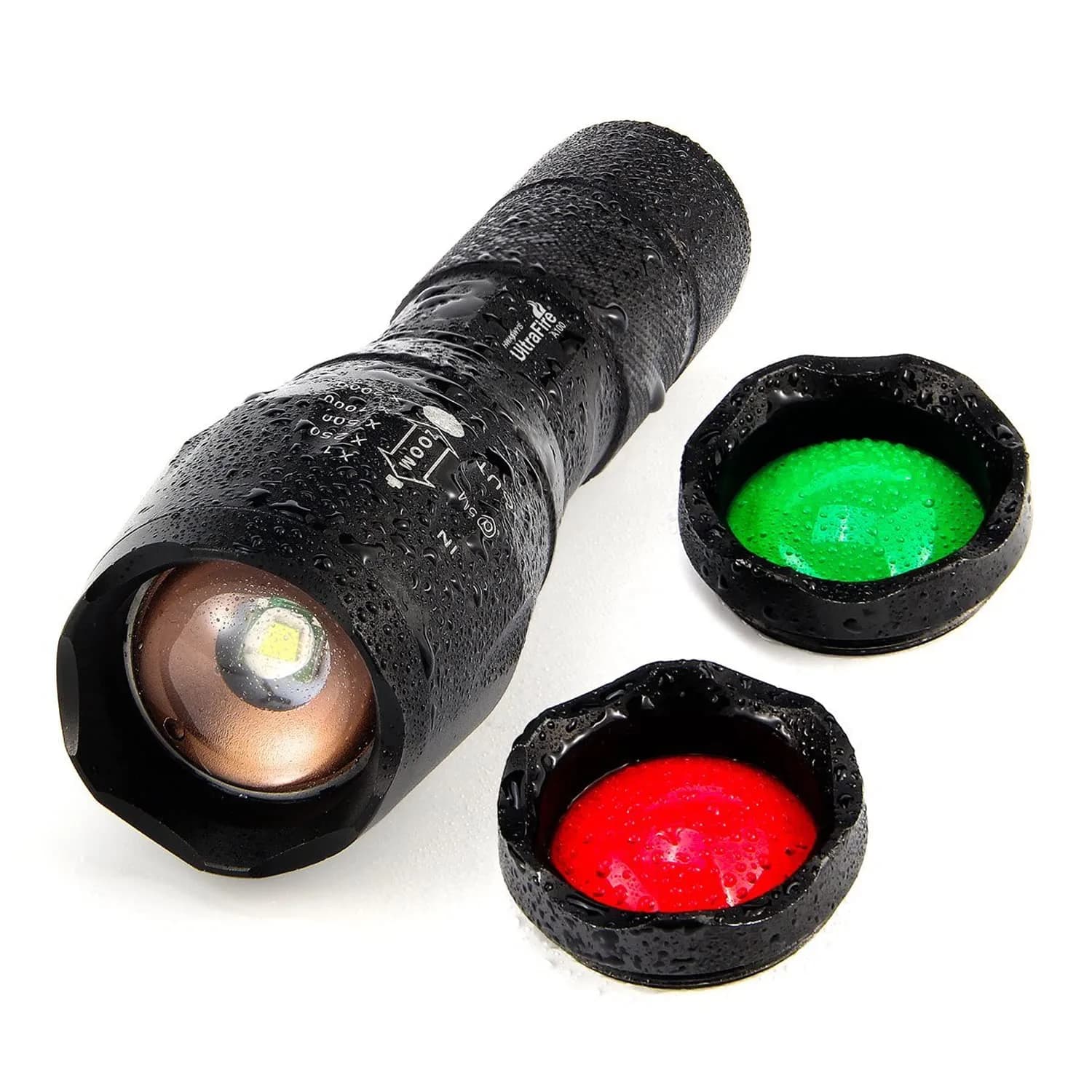ULTRAFIRE A100 Tactical LED Flashlight 800 Lumens | Focusable, Interchangeable Lenses, Magnetic Base, Weather-Resistant - main product image