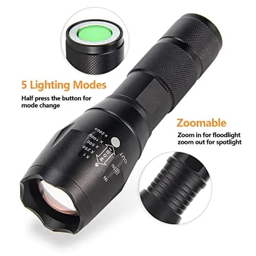 ULTRAFIRE A100 Tactical LED Flashlight 800 Lumens | Focusable, Interchangeable Lenses, Magnetic Base, Weather-Resistant thumbnail 2