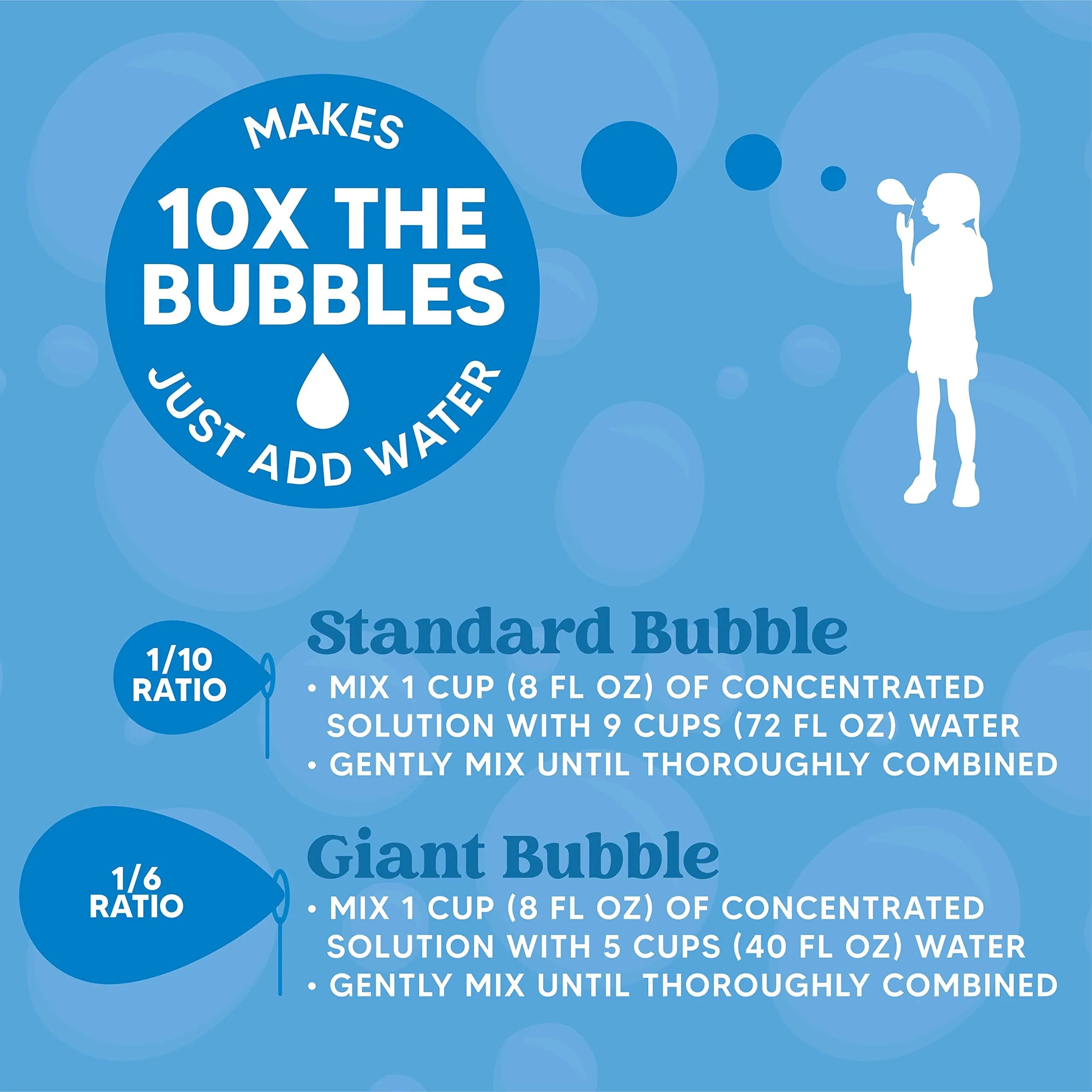 JOYIN Blue Concentrated Bubble Solution Refill (32 OZ / 946 ml) | Makes 2.5 Gallons of Fun Bubbles - view 6