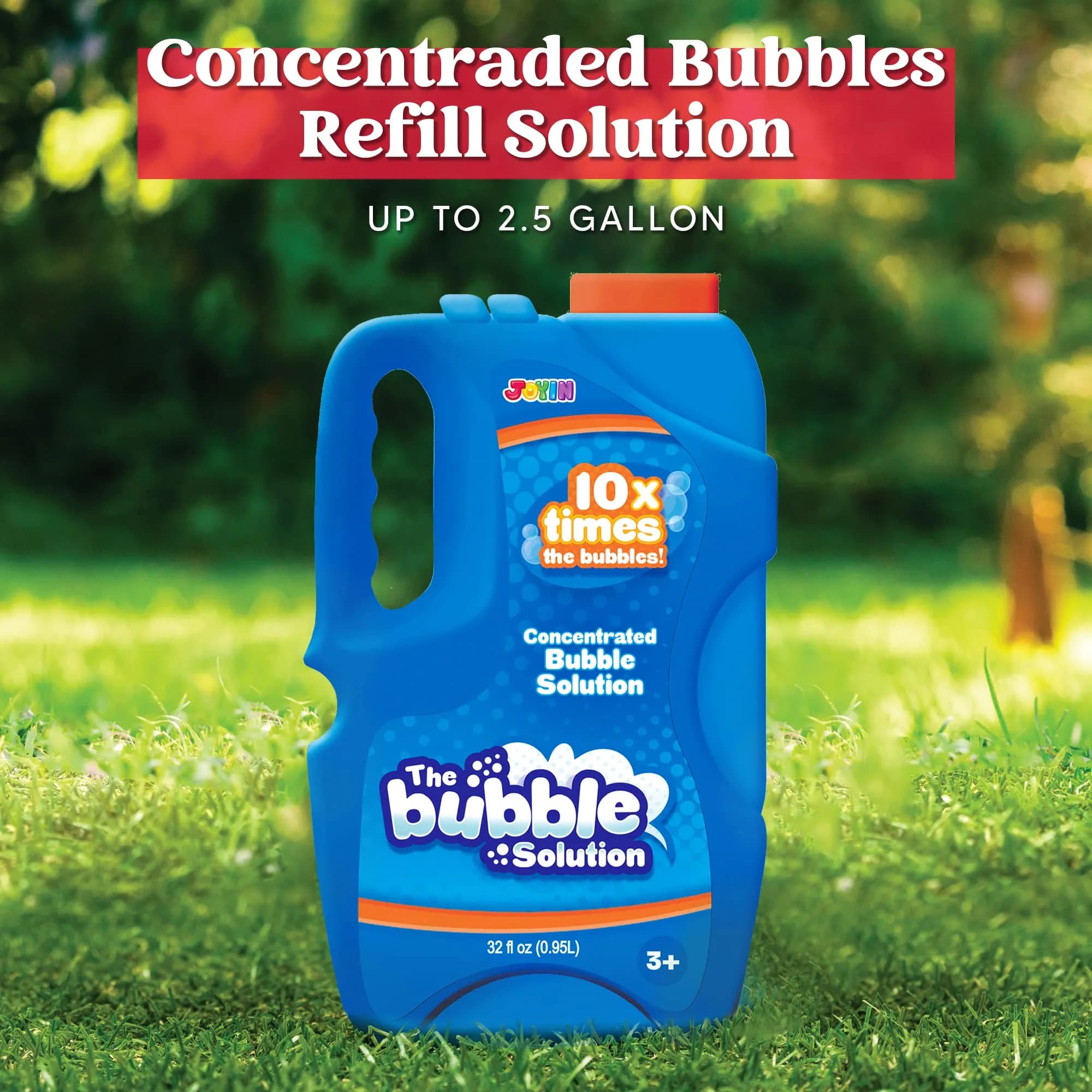 JOYIN Blue Concentrated Bubble Solution Refill (32 OZ / 946 ml) | Makes 2.5 Gallons of Fun Bubbles - view 2