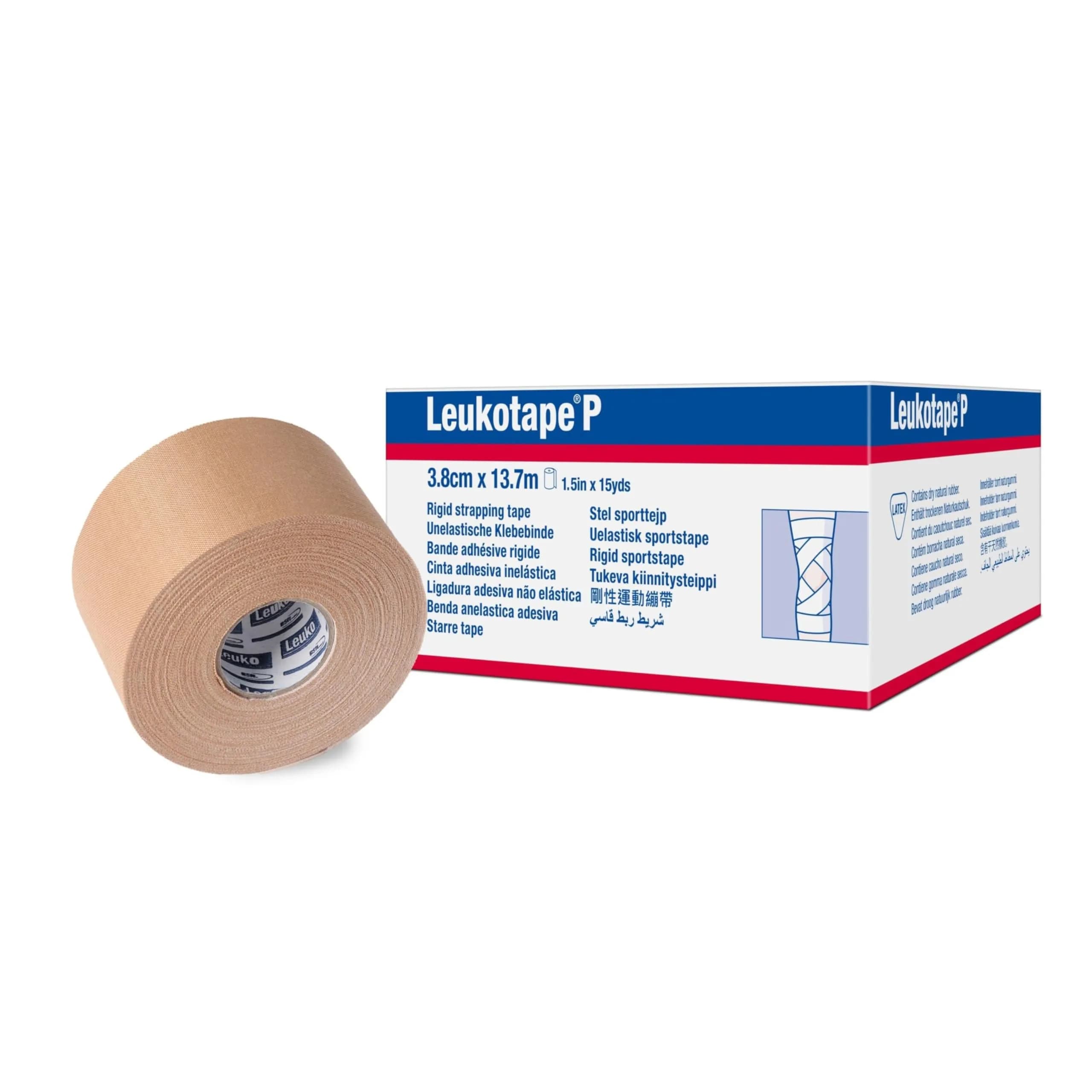 Leukotape P Adhesive Strapping Tape 30 Rolls | High Strength Zinc Oxide Tape for Sports Injuries