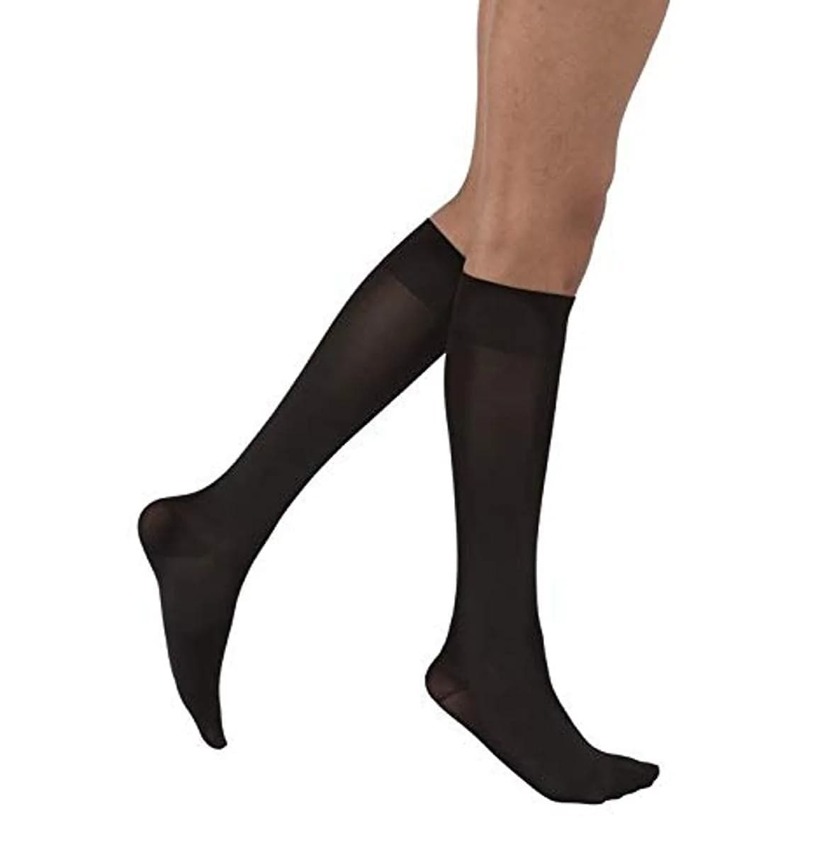 JOBST Opaque Knee High 15-20 mmHg Compression Stockings | Elegant, Moisture-Wicking, Latex-Free, Classic Black