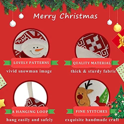 WEWILL Classic Christmas Stockings Set of 2 Elk, Snowman 17 inch | Festive Holiday Decor thumbnail 5