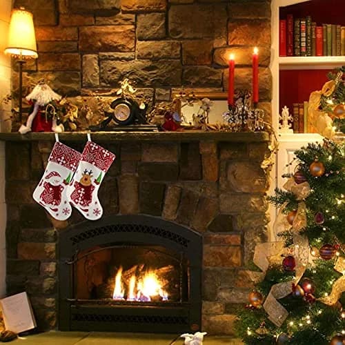 WEWILL Classic Christmas Stockings Set of 2 Elk, Snowman 17 inch | Festive Holiday Decor thumbnail 6