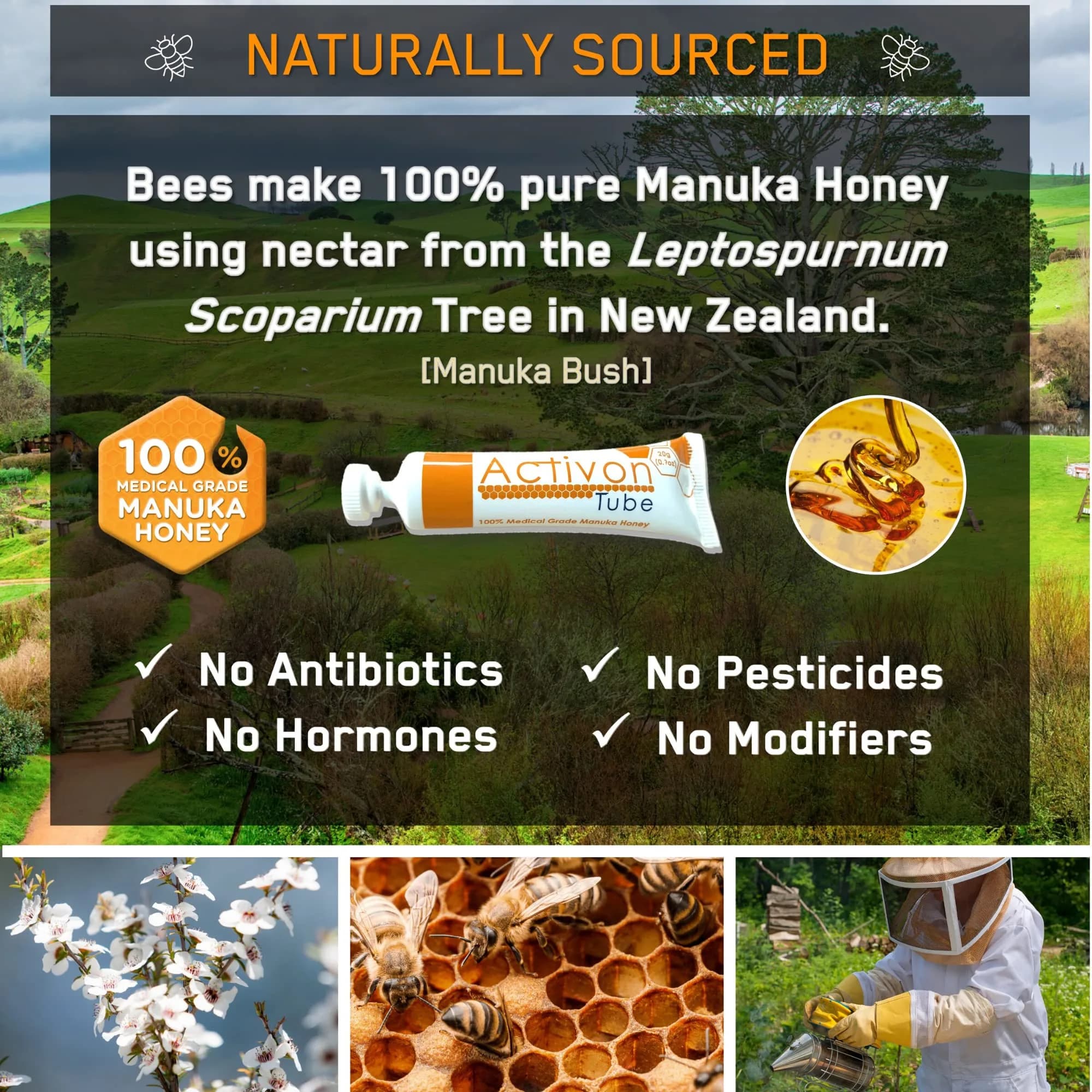 ActivOn Medical Grade Manuka Honey Gel 20g (0.7 Oz) | Natural Wound Healing - view 5