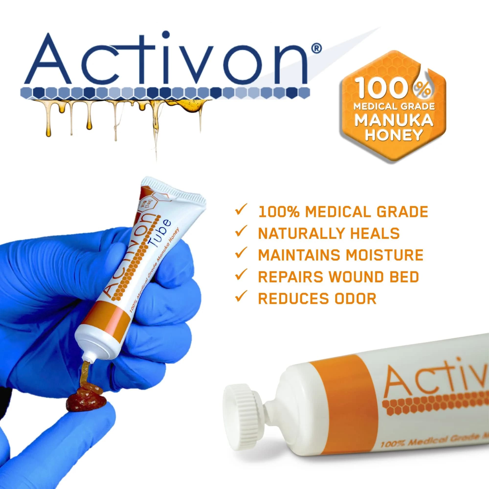 ActivOn Medical Grade Manuka Honey Gel 20g (0.7 Oz) | Natural Wound Healing - view 2