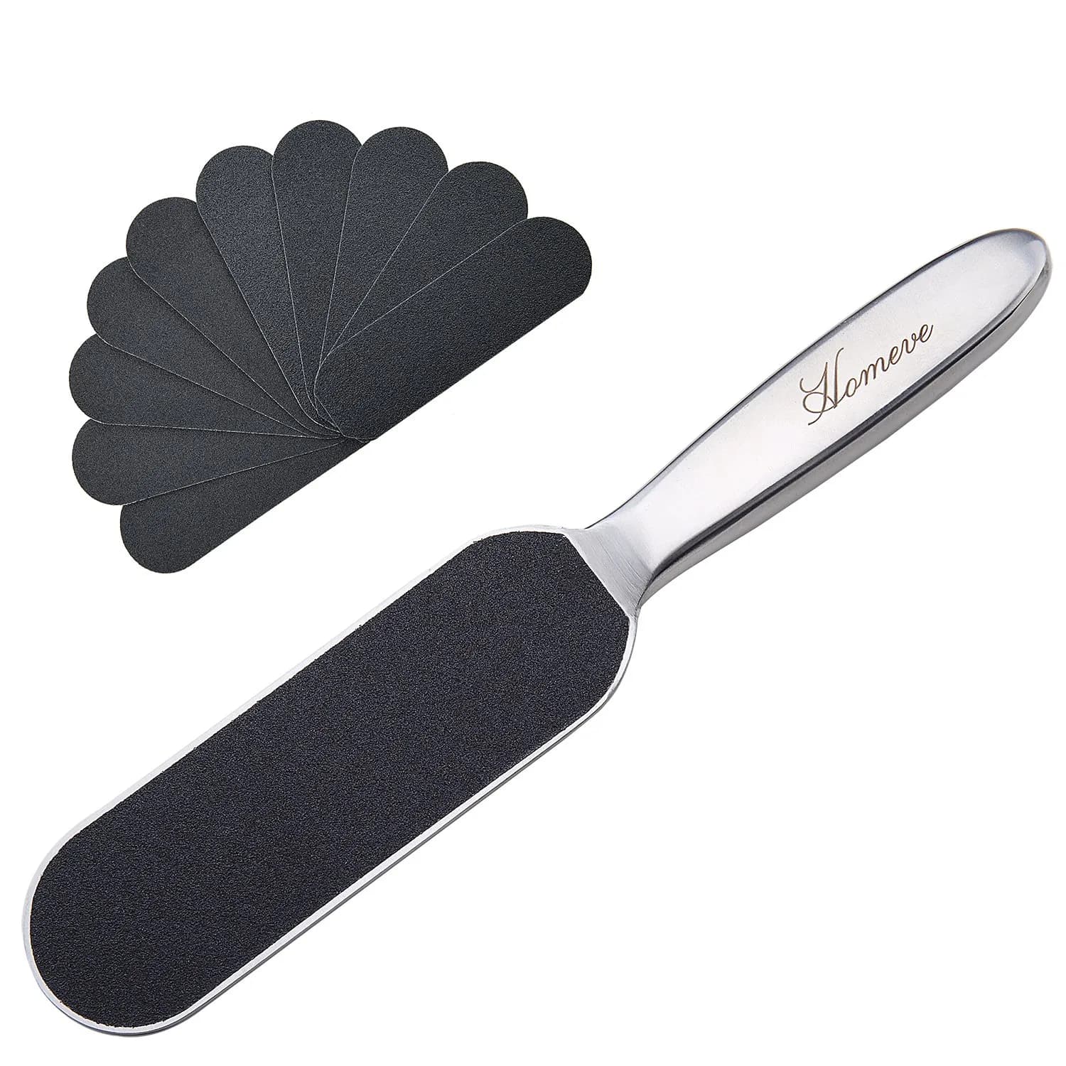 Homeve Pedicure Foot File Reusable Stainless Steel Cracked Skin Callus Remover Feet Rasp | Ergonomic & Durable — Foot File
