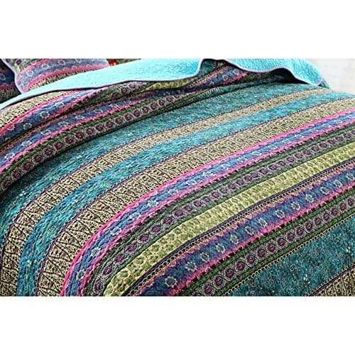 NEWLAKE King Size Bedspread Quilt Set | Patchwork Cotton & Microfiber, All Year Comfort thumbnail 4