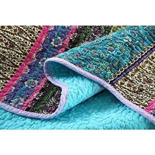 NEWLAKE King Size Bedspread Quilt Set | Patchwork Cotton & Microfiber, All Year Comfort thumbnail 5