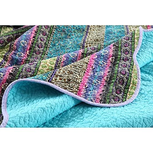 NEWLAKE King Size Bedspread Quilt Set | Patchwork Cotton & Microfiber, All Year Comfort thumbnail 6