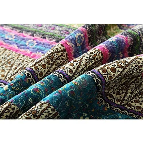 NEWLAKE King Size Bedspread Quilt Set | Patchwork Cotton & Microfiber, All Year Comfort thumbnail 7