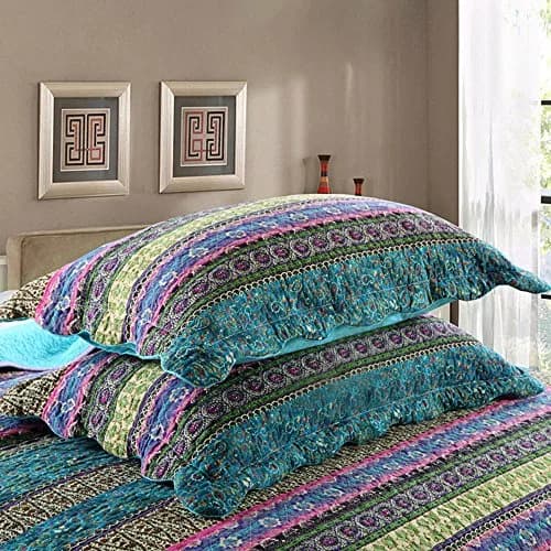 NEWLAKE King Size Bedspread Quilt Set | Patchwork Cotton & Microfiber, All Year Comfort thumbnail 2