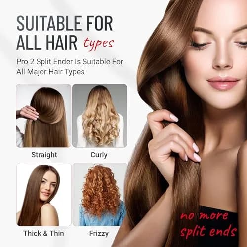 Split-Ender Pro 2 - Cordless Hair Trimmer for Damaged & Dry Hair | Safe Split End Removal (70-120c) thumbnail 5