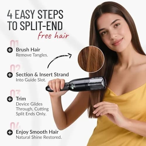 Split-Ender Pro 2 - Cordless Hair Trimmer for Damaged & Dry Hair | Safe Split End Removal (70-120c) thumbnail 6