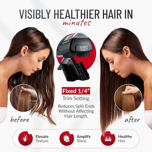 Split-Ender Pro 2 - Cordless Hair Trimmer for Damaged & Dry Hair | Safe Split End Removal (70-120c) thumbnail 7