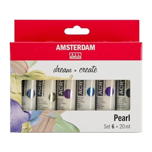 Amsterdam Standard Series Acrylic Paint Set, Pearl, 0.6 fl oz, 6 Count | Vibrant, Water-Based, Versatile for Artists thumbnail 1