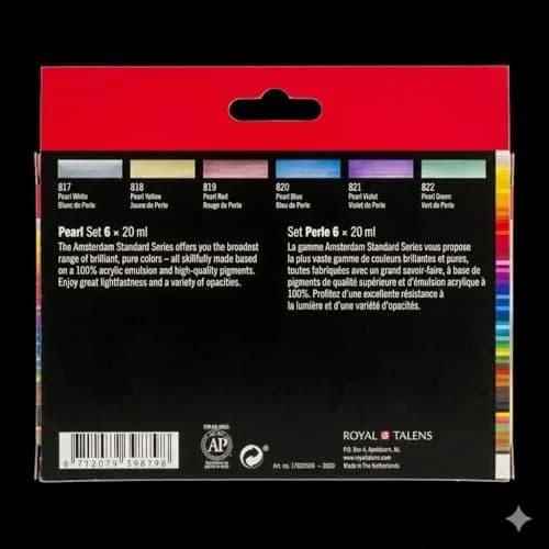 Amsterdam Standard Series Acrylic Paint Set, Pearl, 0.6 fl oz, 6 Count | Vibrant, Water-Based, Versatile for Artists thumbnail 6