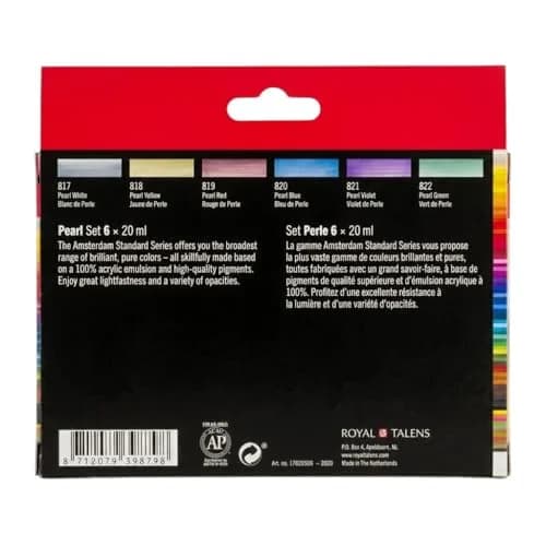 Amsterdam Standard Series Acrylic Paint Set, Pearl, 0.6 fl oz, 6 Count | Vibrant, Water-Based, Versatile for Artists thumbnail 7