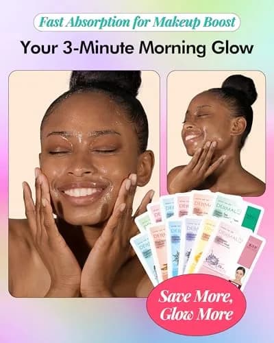 DERMAL 24 Combo Korean Essence Sheet Mask Variety Pack, Collagen & More | 24 Masks (552ml) thumbnail 3