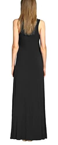 Urban CoCo Women's Scoop Neck Solid Sleeveless Maxi Dress 95% Polyester 5% Spandex | Casual Summer Beach Wear thumbnail 5