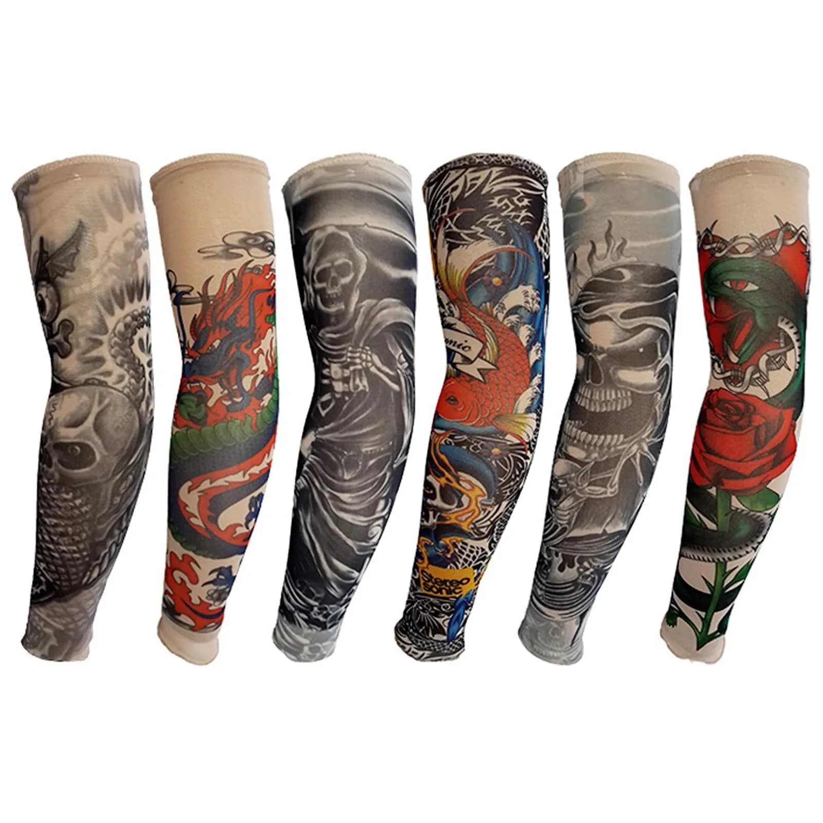 YARIEW Temporary Tattoo Sleeves for Men Arm Sleeves | Sun Protection & Party Decor (70-120 chars) — Multicolor-3