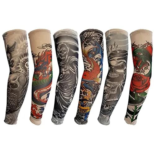 YARIEW Temporary Tattoo Sleeves for Men Arm Sleeves | Sun Protection & Party Decor (115 characters) thumbnail 1
