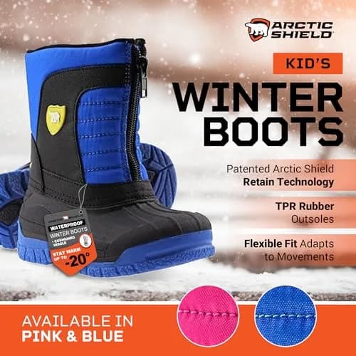 ArcticShield Kids Winter Boots Blue 11 Little Kid | Waterproof Insulated Snow Boots for Boys & Girls thumbnail 3