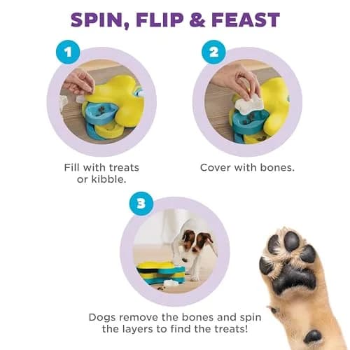 Outward Hound Nina Ottosson Dog Tornado Treat Puzzle 9.75" x 7.25" x 3.07" | Interactive Enrichment for Dogs thumbnail 3