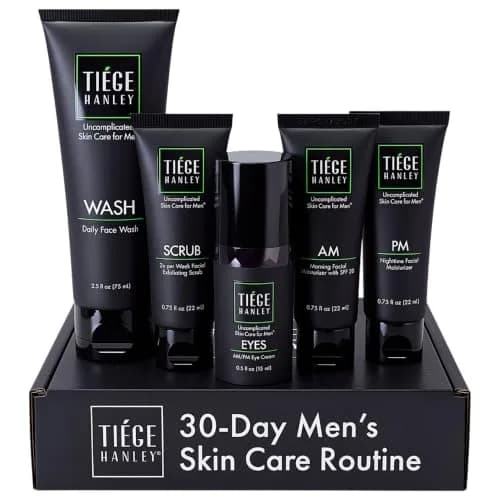 Tiege Hanley Advanced Men's Skin Care Set, 30-Day, 5 Piece Kit | Hydrate, Protect & Refresh thumbnail 1