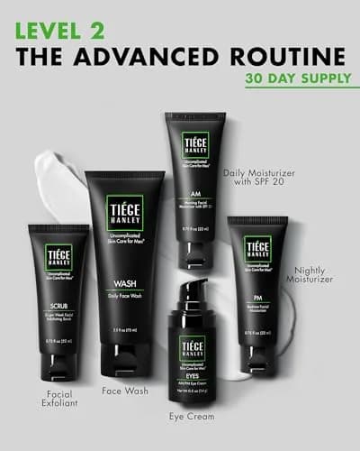 Tiege Hanley Advanced Men's Skin Care Set, 30-Day, 5 Piece Kit | Hydrate, Protect & Refresh thumbnail 2