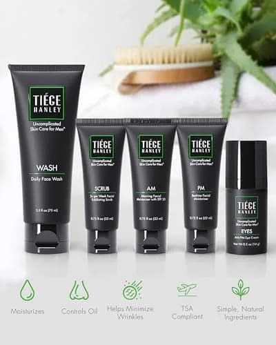 Tiege Hanley Advanced Men's Skin Care Set, 30-Day, 5 Piece Kit | Hydrate, Protect & Refresh thumbnail 4