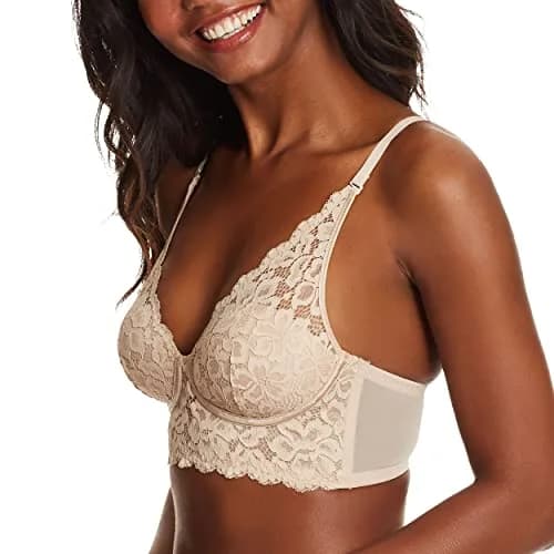 Maidenform Womens Wireless Longline Lace Bralette 40B | Comfortable, Convertible & Supportive thumbnail 2