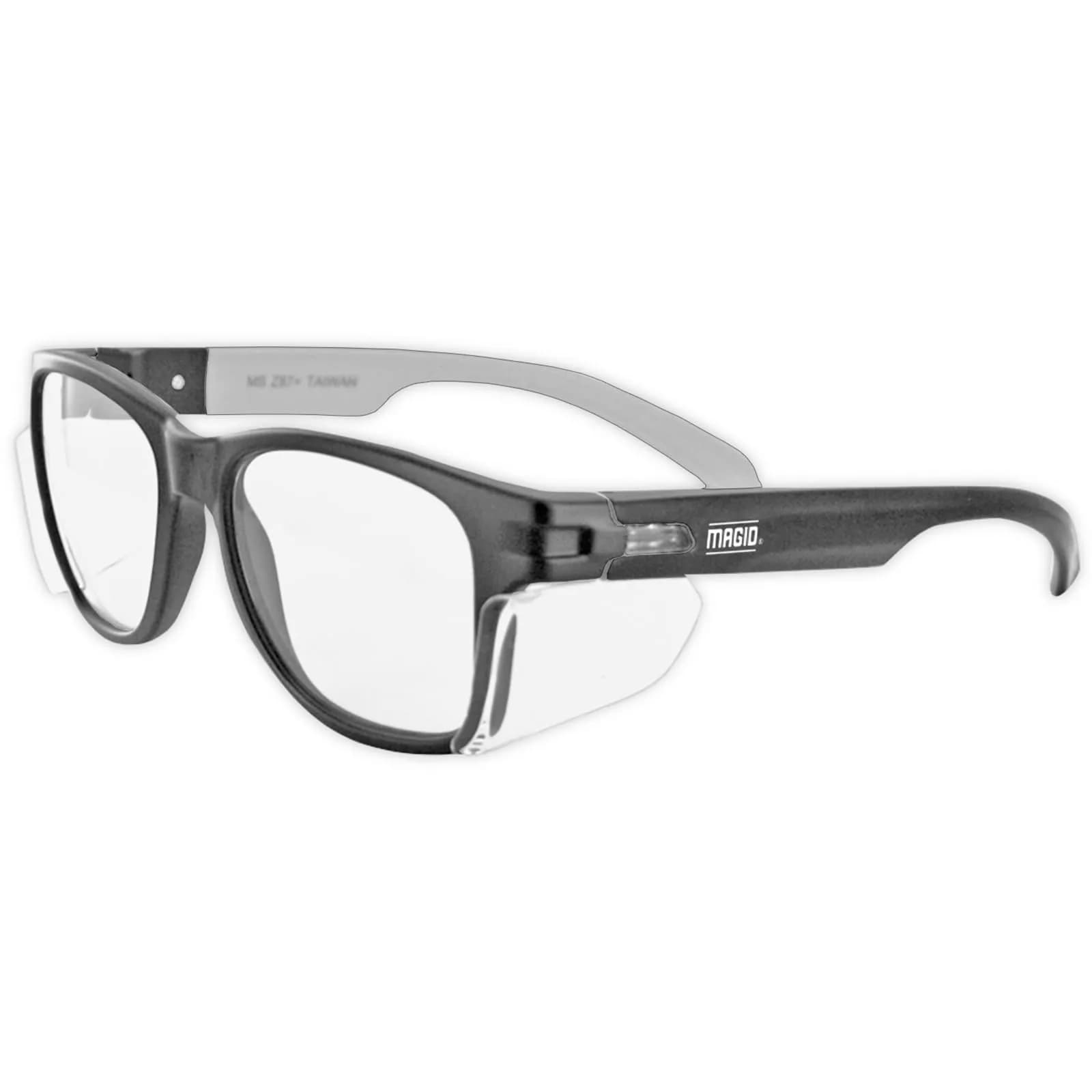 MAGID Y50 Safety Glasses for Construction | Clear Lens 1 Pair | ANSI Z87.1+, Anti-Fog, Scratch-Resistant, 99.9% UV Protection, Polycarbonate Lens