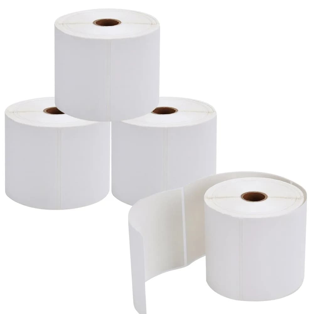 9527 Product 4x6" Direct Thermal Shipping Labels, 25000 Labels (100 Rolls) | Compatible with Zebra Printers — White / 4 Rolls | 1800 Labels