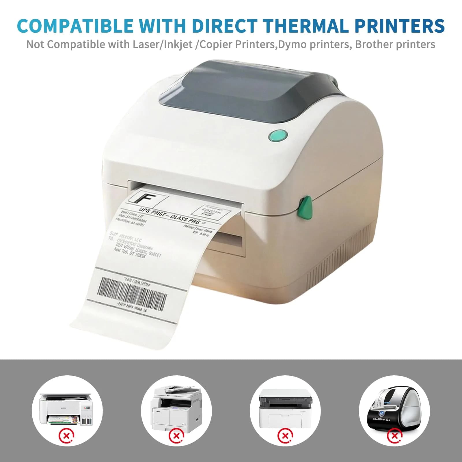 9527 Product 4x6 Inch Shipping Labels (1800 Labels Total) | Direct Thermal, Strong Adhesive, Perforated - view 5
