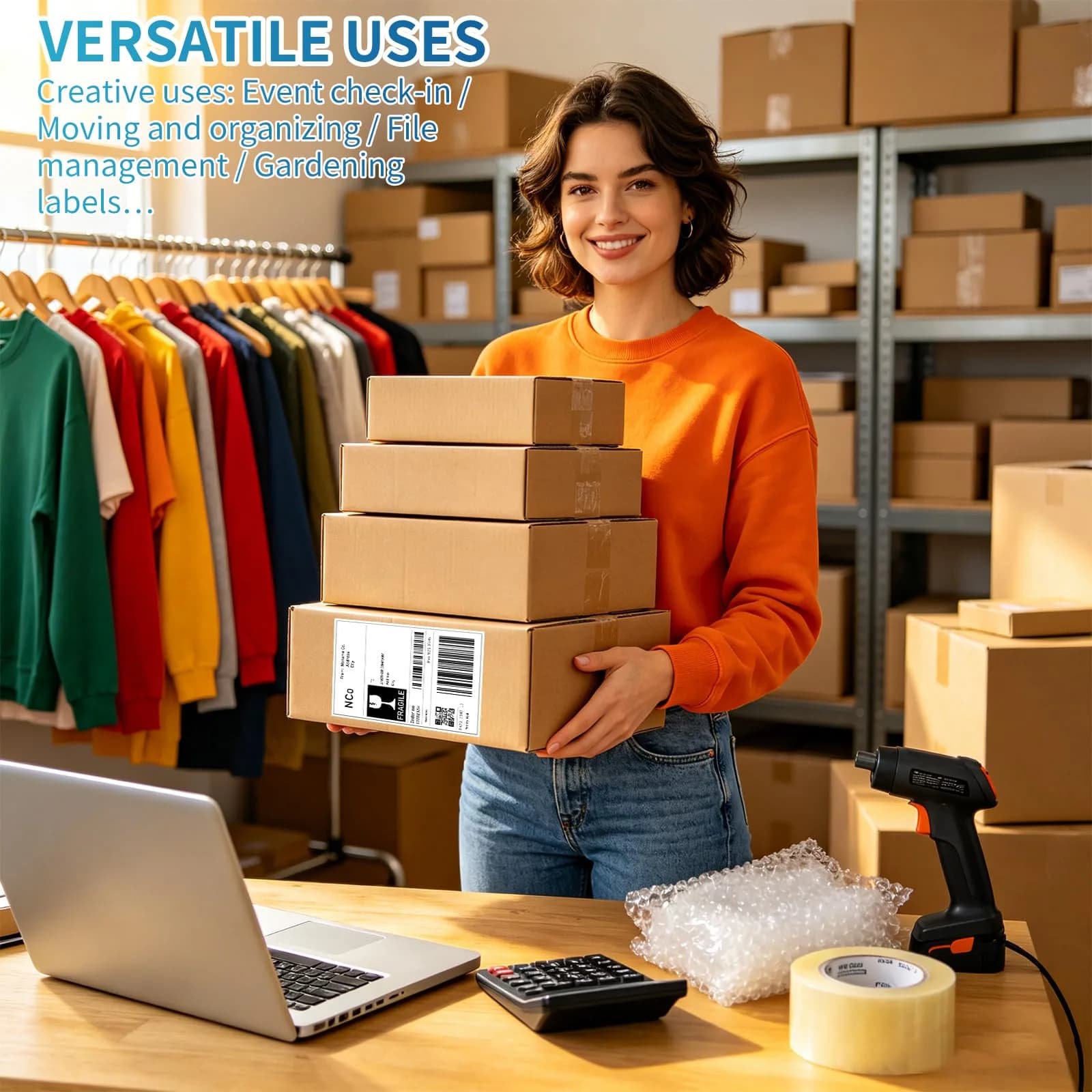 9527 Product 4x6 Inch Shipping Labels (1800 Labels Total) | Direct Thermal, Strong Adhesive, Perforated - view 6