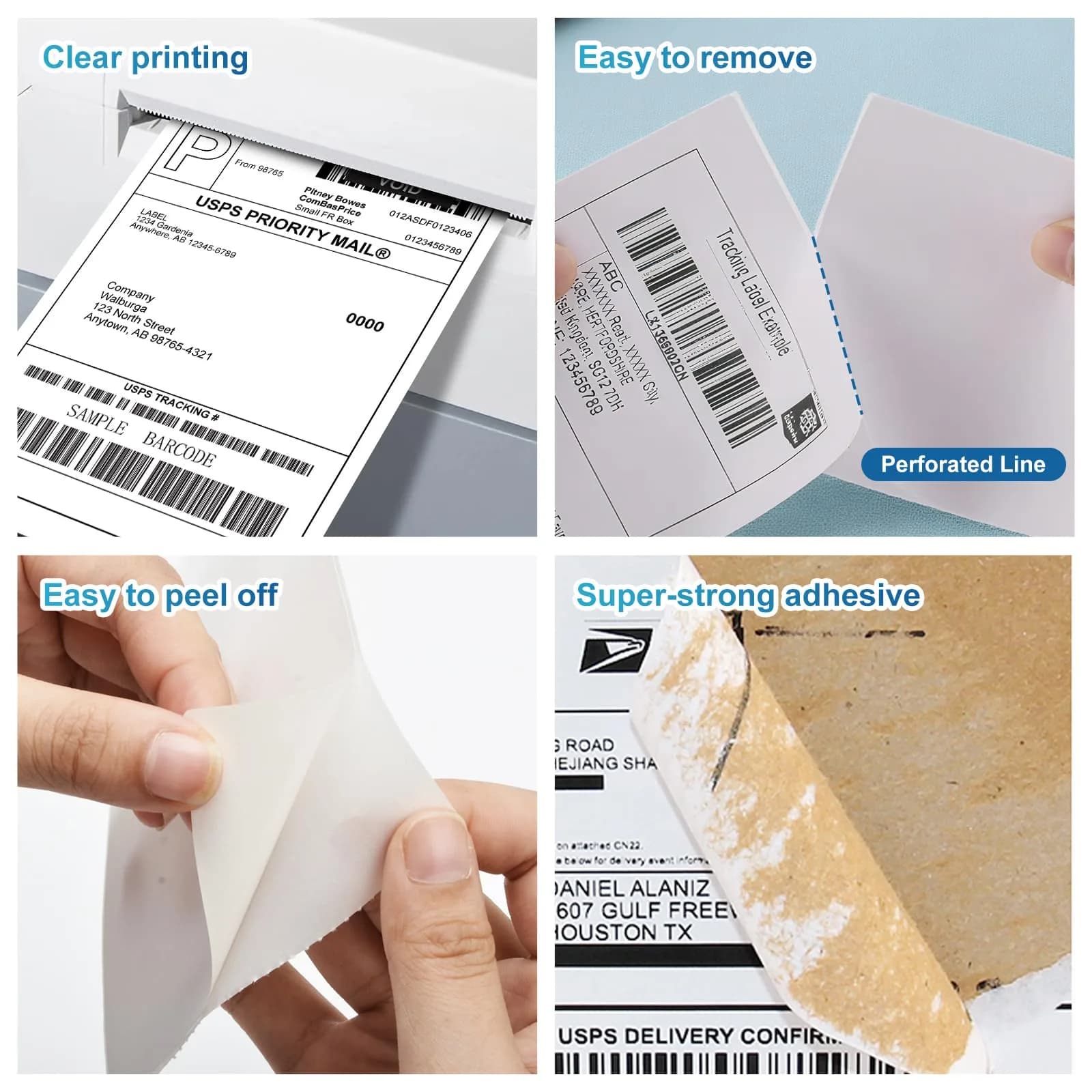 9527 Product 4x6 Inch Shipping Labels (1800 Labels Total) | Direct Thermal, Strong Adhesive, Perforated - view 4
