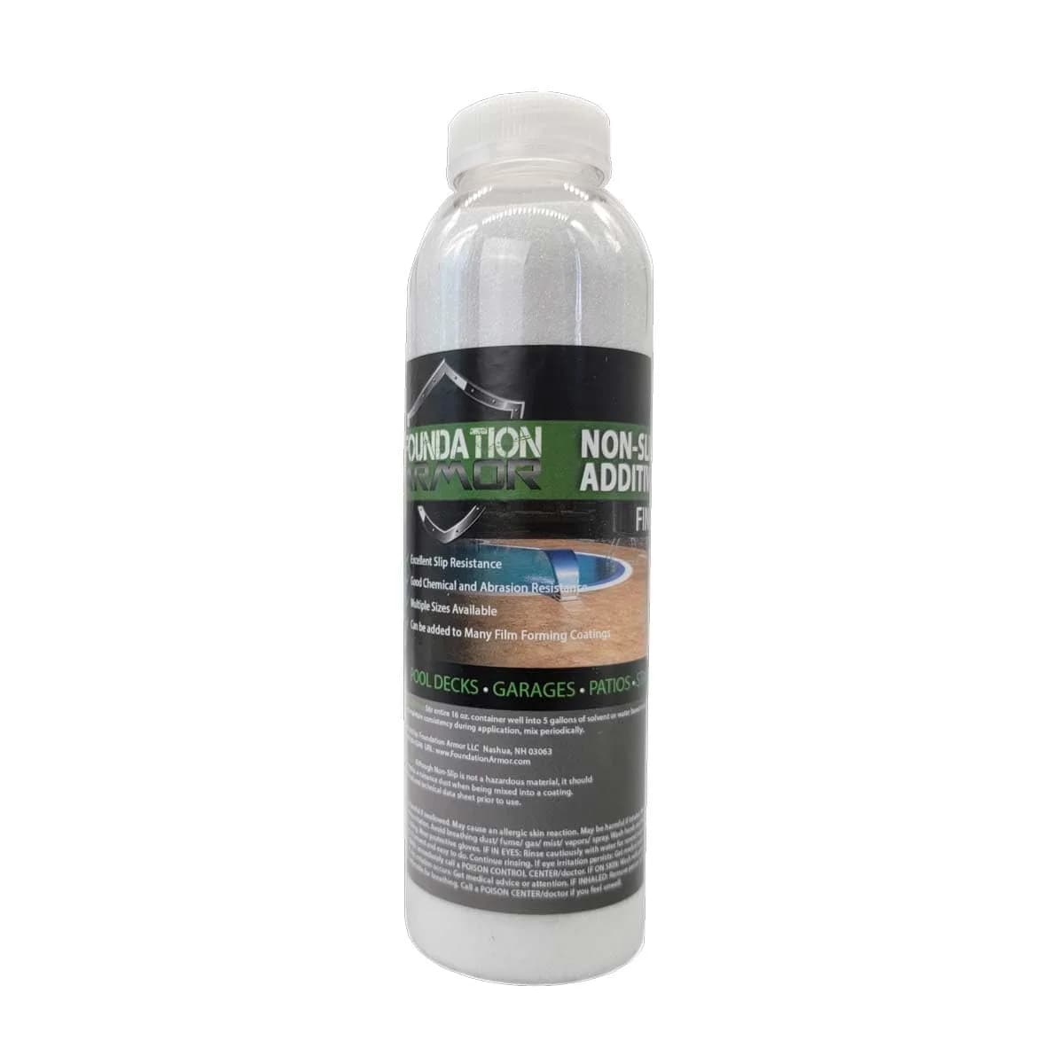 Foundation Armor Non-Slip Additive for Acrylic Sealers, Epoxy Coatings, and Urethane Coatings (Coarse) | Surface Traction & Water Resistance — White