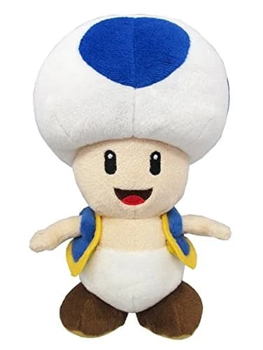 Little Buddy Super Mario All Star Collection 1588 Blue Toad Plush 8" | Durable, Collectible Toy for Kids 3-6