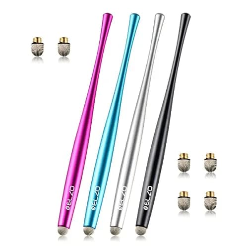 ELZO Capacitive Stylus Pens Premium Metal Slim Combo 4 Pcs Tips for All Touch Screens iPad & Android Tablets DELL/Samsung/HP/Asus/Surface/Samsung/iPhone/LG thumbnail 1