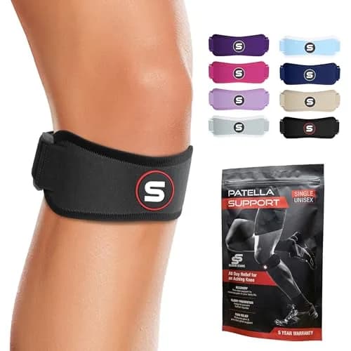 Sleeve Stars Patellar Tendon Support Strap Osgood Schlatter Knee Brace for Youth, Women & Men, Black | Adjustable Fit for Pain Relief thumbnail 1