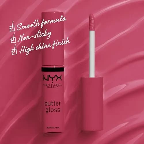 NYX PROFESSIONAL MAKEUP Butter Gloss Bling Lip Gloss - 32 Strawberry Cheesecake (Warm Pink), 7.65 ml thumbnail 2